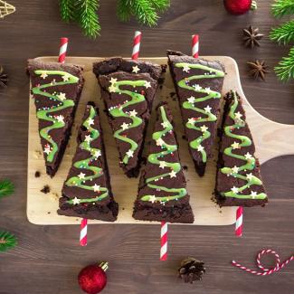 Brownies En Forma De Árbol De Navidad
